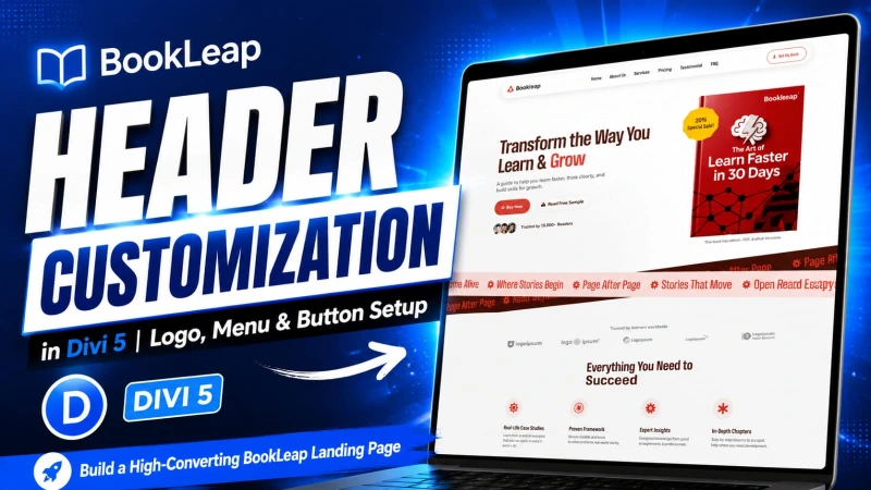 How to Customize the Book Leap Landing Page Header in Divi 5