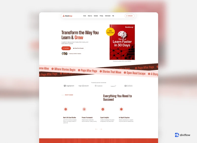Book Leap - Divi 5 One Page Website Layout