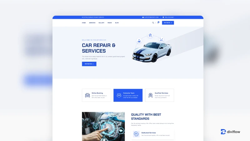 Car Flow – Auto Repair Website Divi 5 Layout