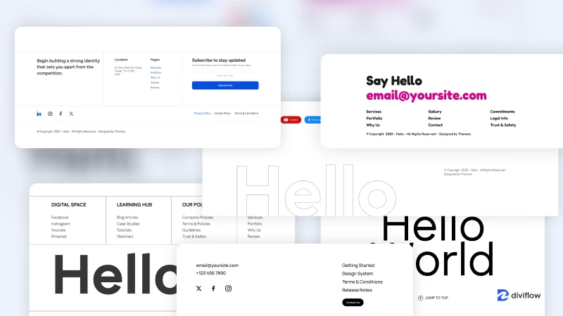 Hello – Divi 5 Footer Layout Pack