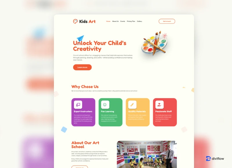 Kids Art Divi Layout