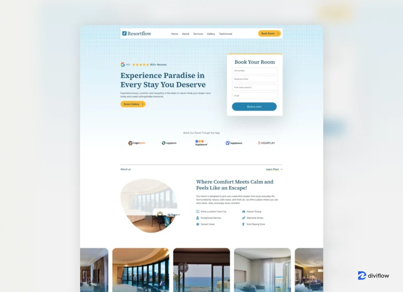 Resort Flow – Hotel Resort Divi 5 Layout