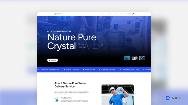 Water Flow – Delivery Services Divi 5 Layout